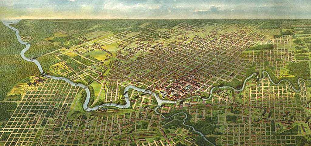 1891 drawing of Houston